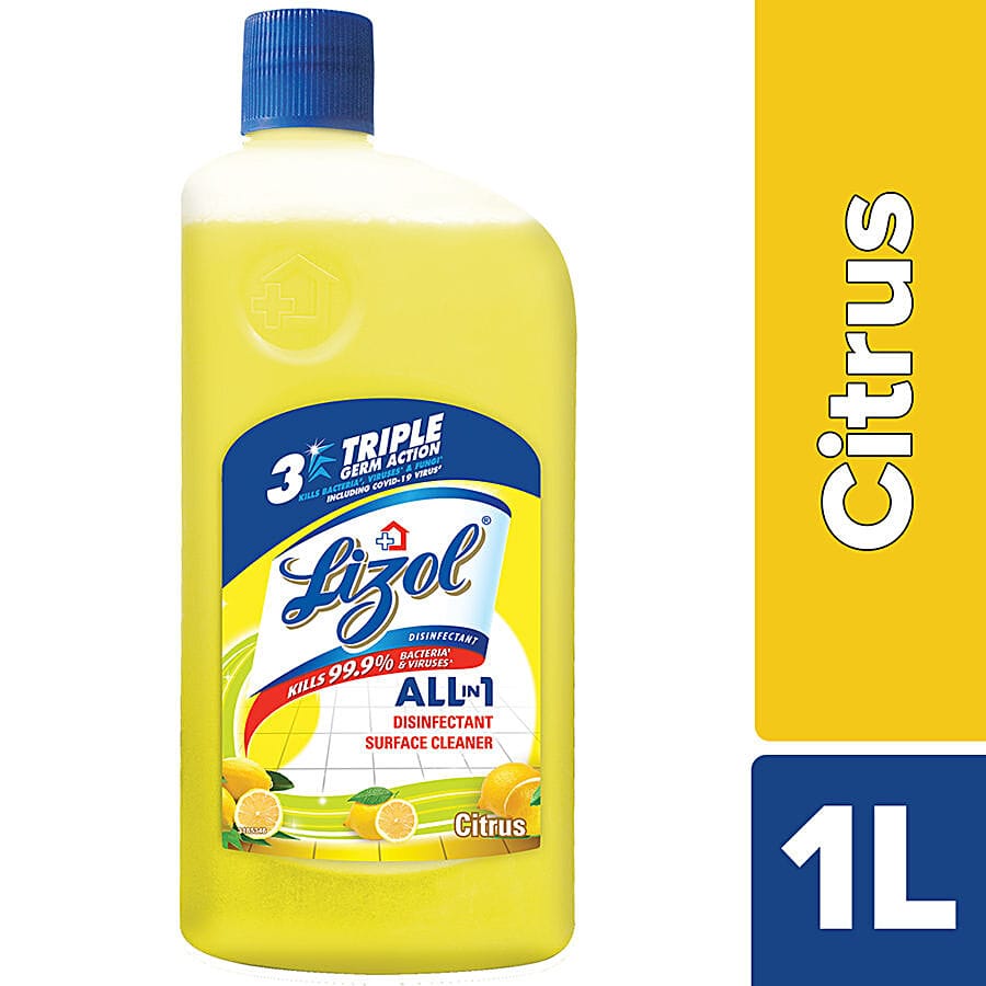 Lizol Disinfectant Surface & Floor Cleaner Liquid, Citrus, 1L