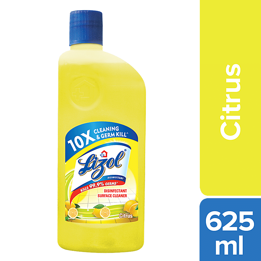 Lizol Disinfectant Surface & Floor Cleaner Liquid, Citrus, 625 Ml Bottle