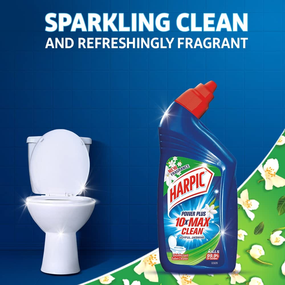 Harpic Disinfectant Toilet Cleaner Liquid, Jasmine, Suitable For Toilet Bowls, Refreshingly Fragrant, 1 Litre