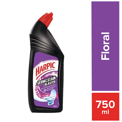 Harpic Germ & Stain Blaster Disinfectant Toilet Cleaner Liquid, Floral, 750 Ml