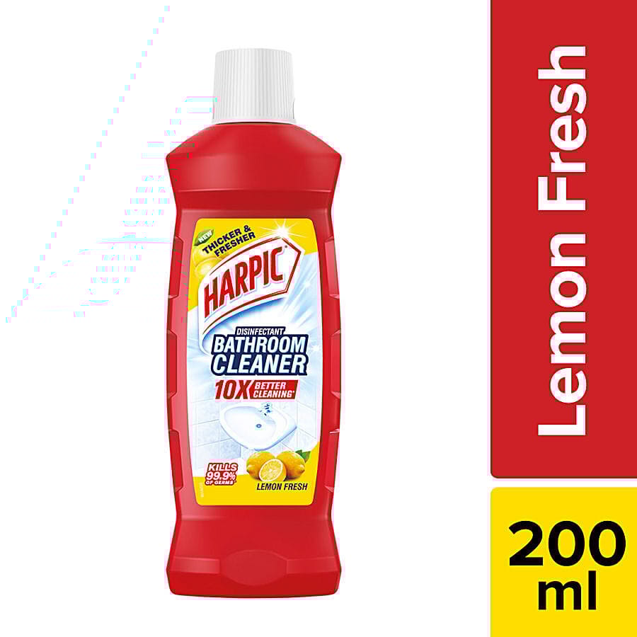 Harpic Disinfectant Bathroom Cleaner Liquid, Lemon, 200 Ml