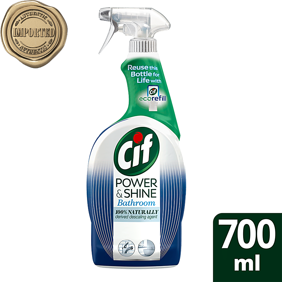 Cif Power & Shine Bathroom Cleaner Spray, Tough Stain Remover, 700 Ml