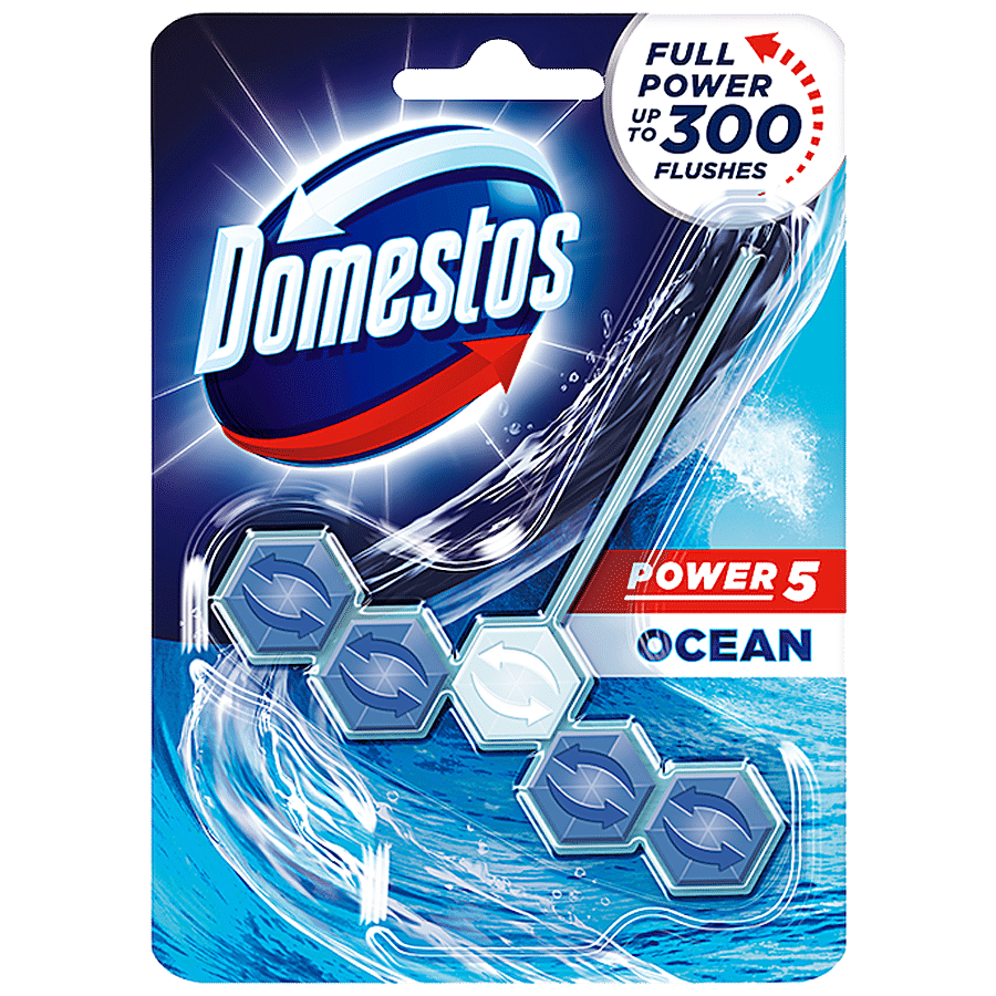 Domestos Power 5 Ocean Toilet Rim Block, 55 G