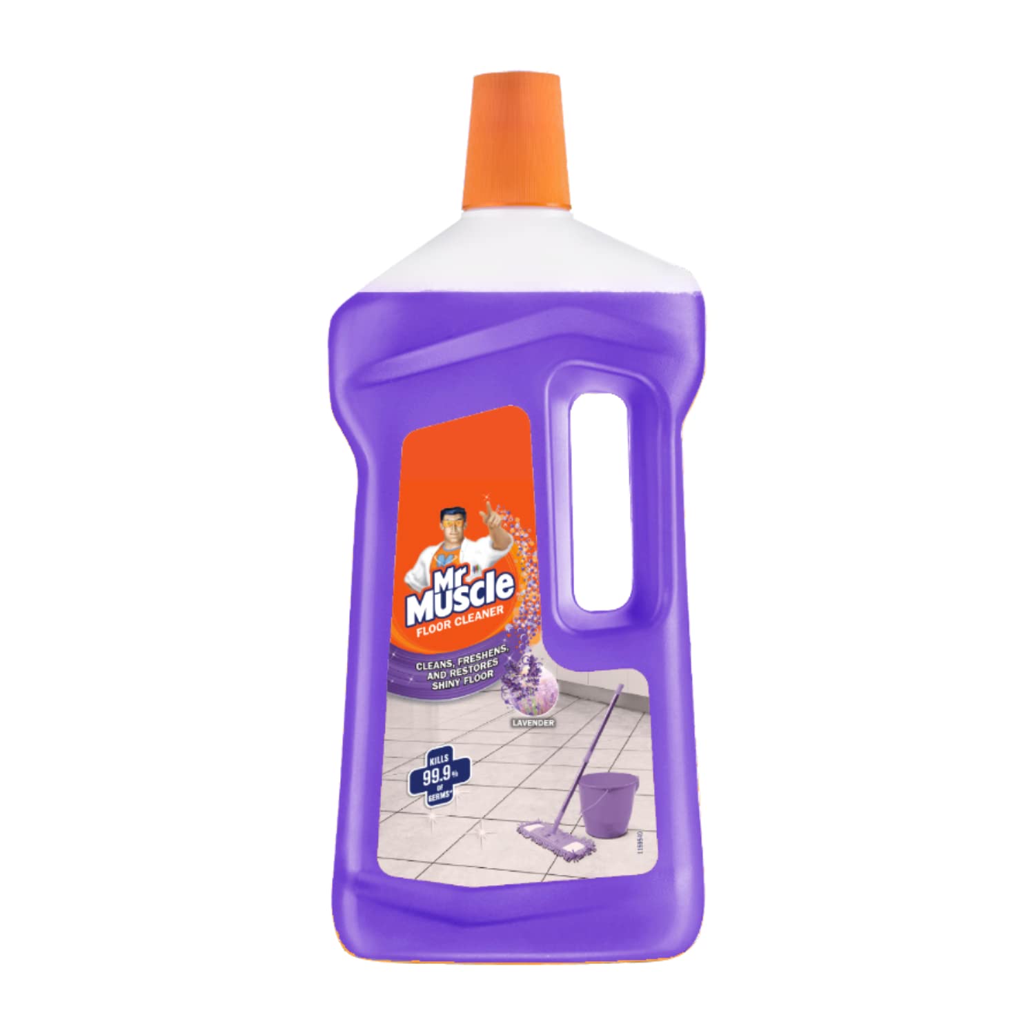 Mr. Muscle Floor Cleaner Liquid, Lavender, Disinfects And Restores Shiny Floors, Kills 99.9% Germs, 1000Ml