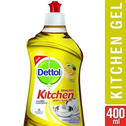 Dettol Healthy Kitchen Dish & Slab Gel, Lemon Fresh, 400 Ml