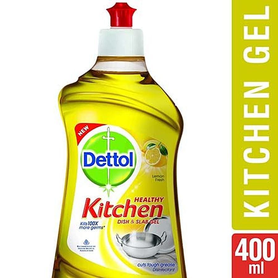 Dettol Healthy Kitchen Dish & Slab Gel, Lemon Fresh, 400 Ml