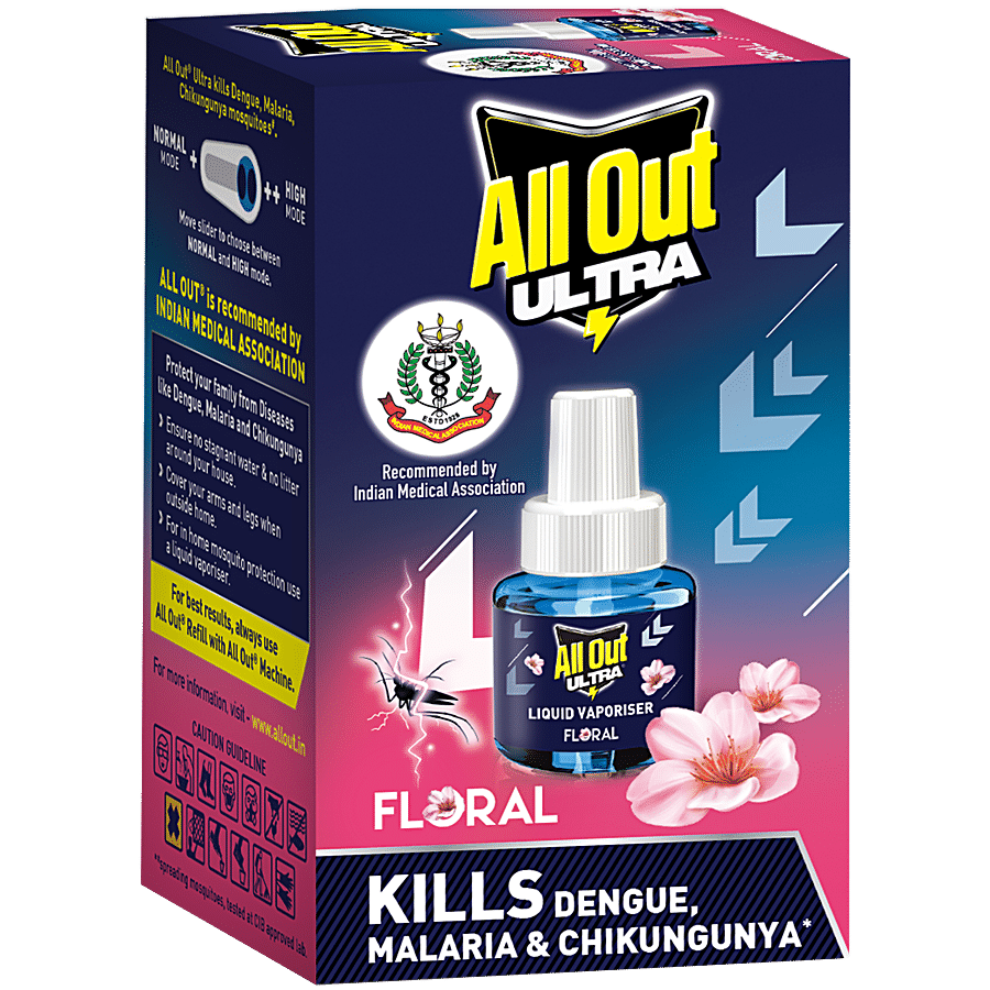 All Out Ultra Mosquito Repellant Refill - Floral Fragrance, 45 ml
