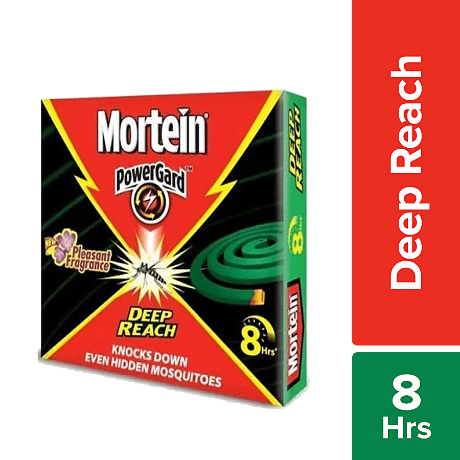 Mortein Powergard Coil, 100% Protection From Mosquitos For 8 Hrs, 10 Pcs