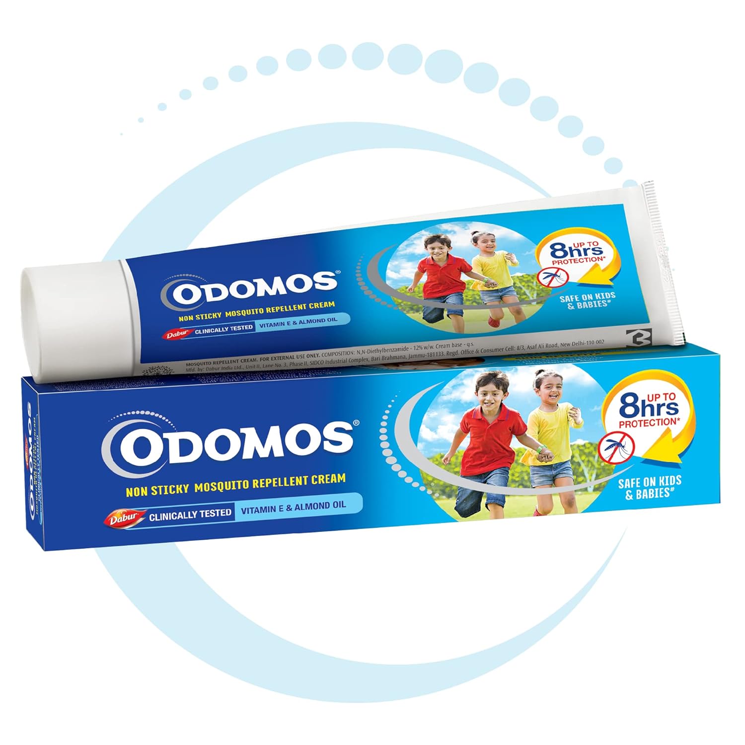 Dabur Odomos Non, Sticky Mosquito Repellent Cream With Vitamin E & Almond, 100 G