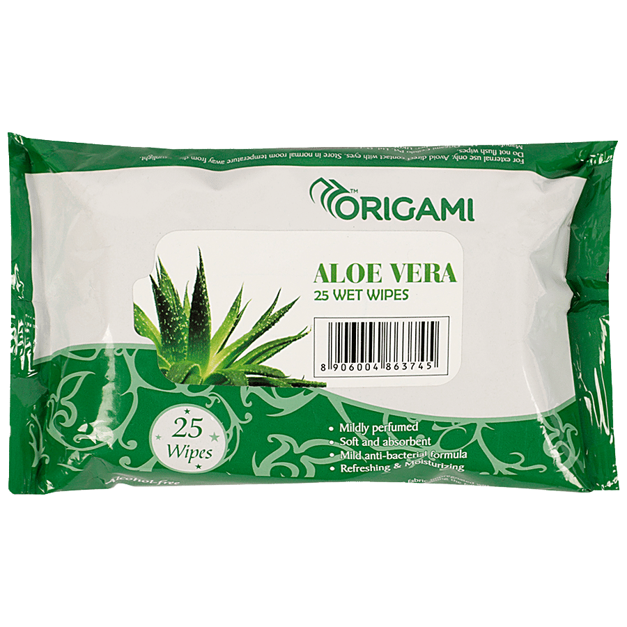 Origami Wet Wipes So Soft (Aloe Vera Fragrance), 25 Pulls, 1 Pc