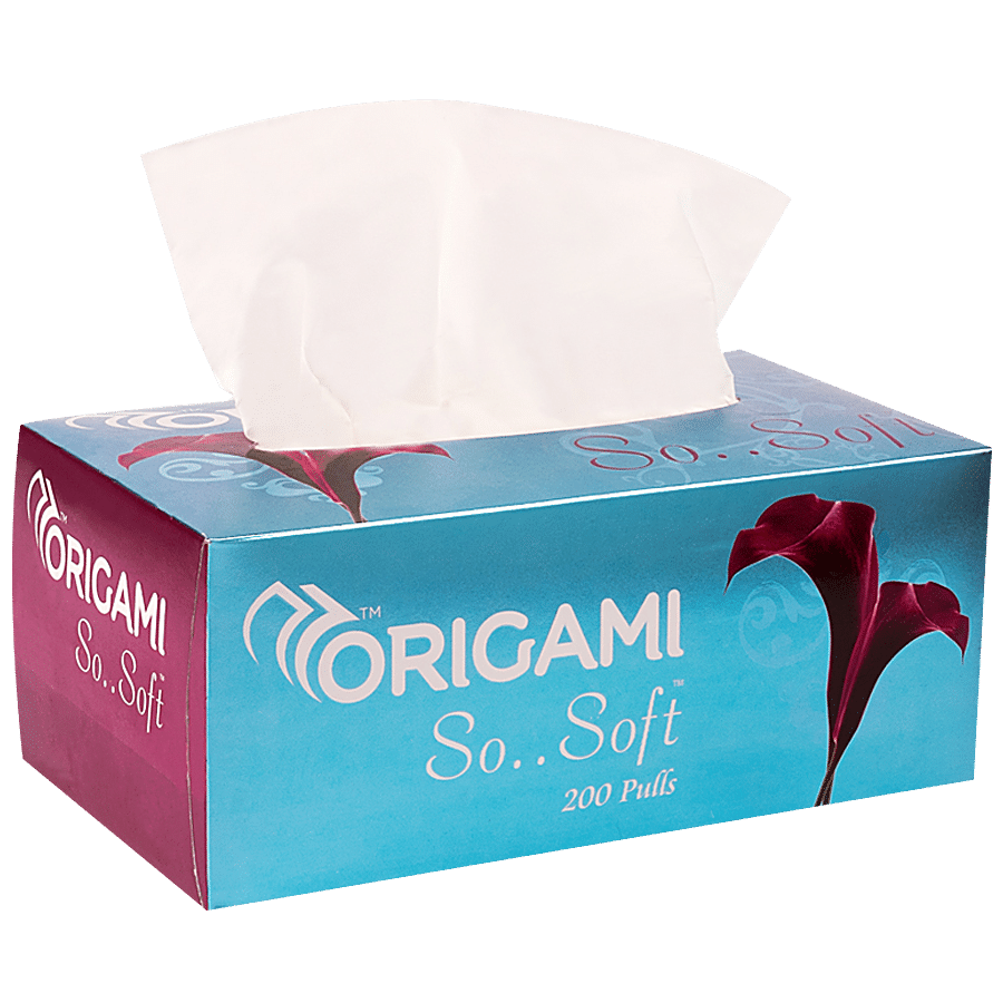 Origami So Soft 2 Ply Face Tissue Box, 200 Pulls