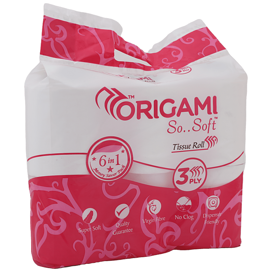 Origami Tissue Roll, 3 Ply, 6X100 G Pack Of 6