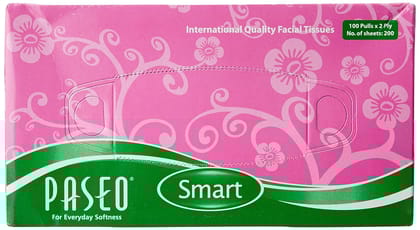 Paseo Tissues Facial Smart Box, 200 Sheets