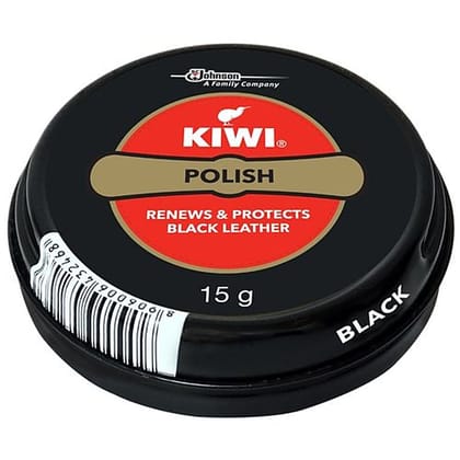 Kiwi Shoe Polish Paste, Black Leather, 15 G