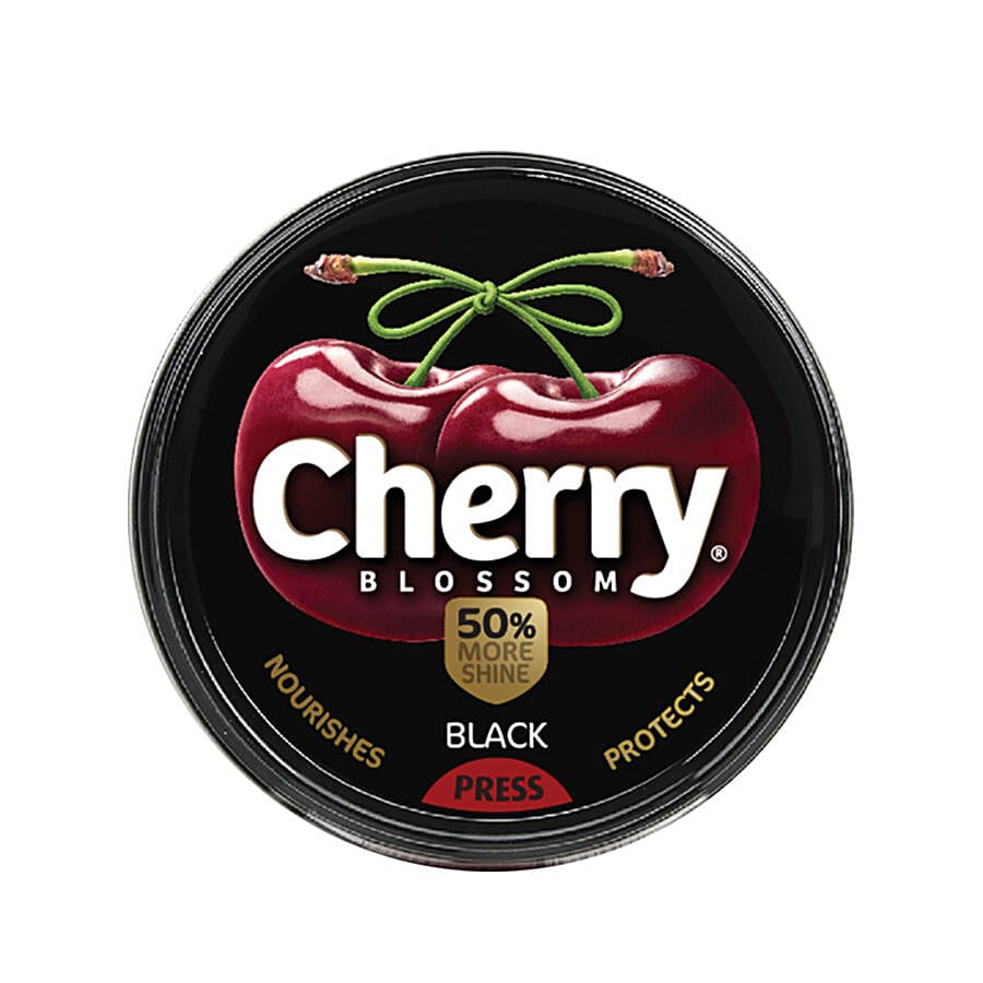 Cherry Blossom Wax Shoe Polish, Black, 40 g