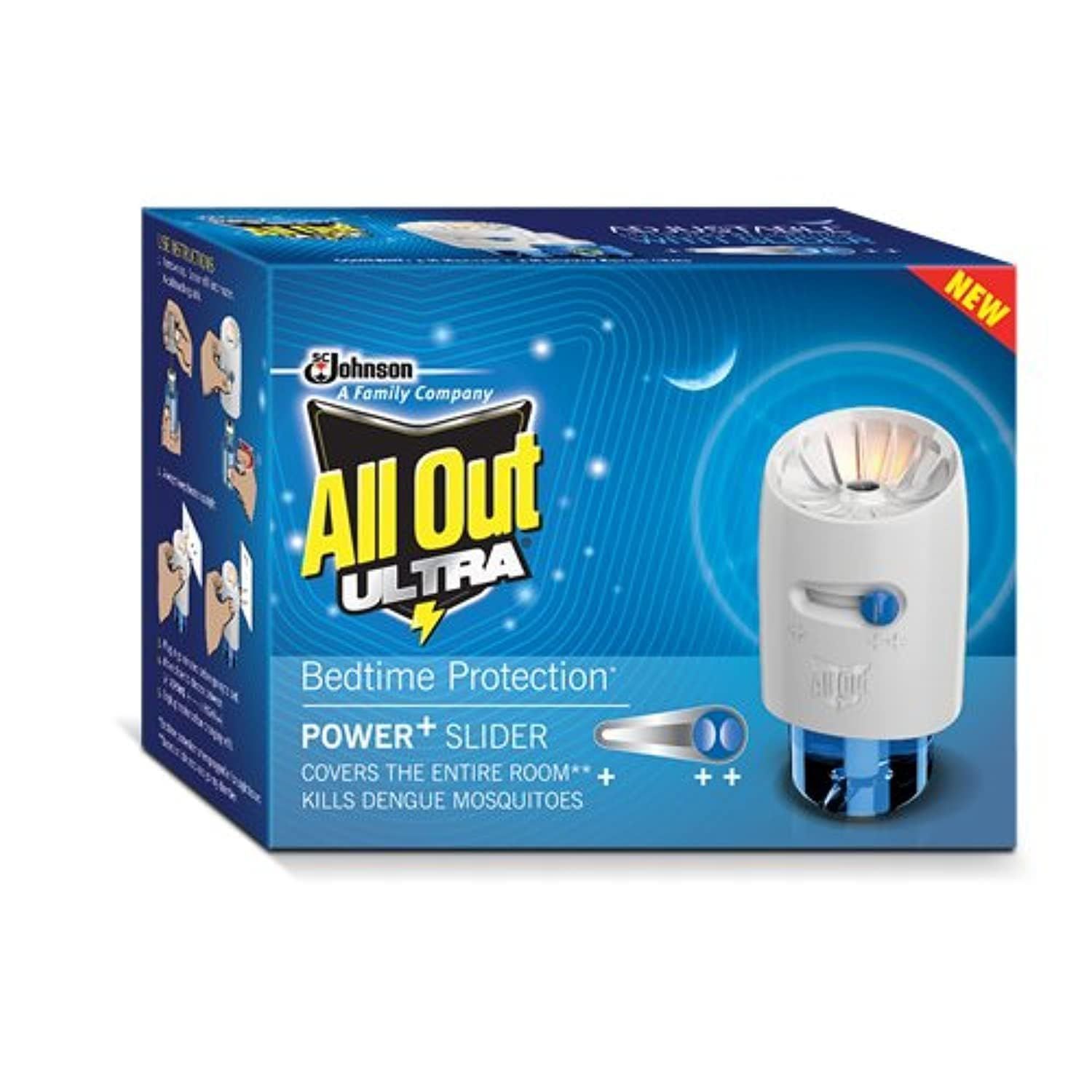 All Out Ultra Power+ Slider Mosquito Repellent Refill With Machine, 45Ml, Lotion, Patch, Granule