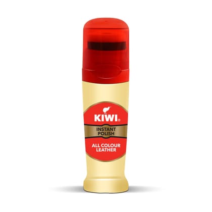 Kiwi Instant Liquid Shoe Polish Neutral, Nourishment, Protection, And Shine For All Leather, 75 Ml