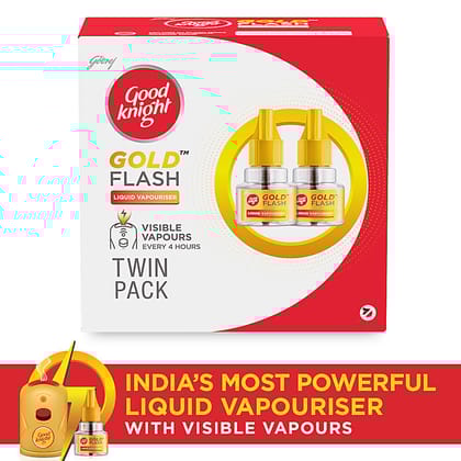 Good Knight Gold Flash Liquid Vapourizer, Mosquito Repellent Refill, 45 Ml Each (Pack Of 2)