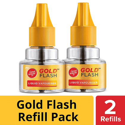Good Knight Gold Flash Liquid Vapourizer, Mosquito Repellent Refill, 45 Ml Each (Pack Of 2)