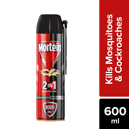 Mortein 2, In, 1 Mosquito & Cockroach Killer Spray, Lemon Fragrance, 600 Ml
