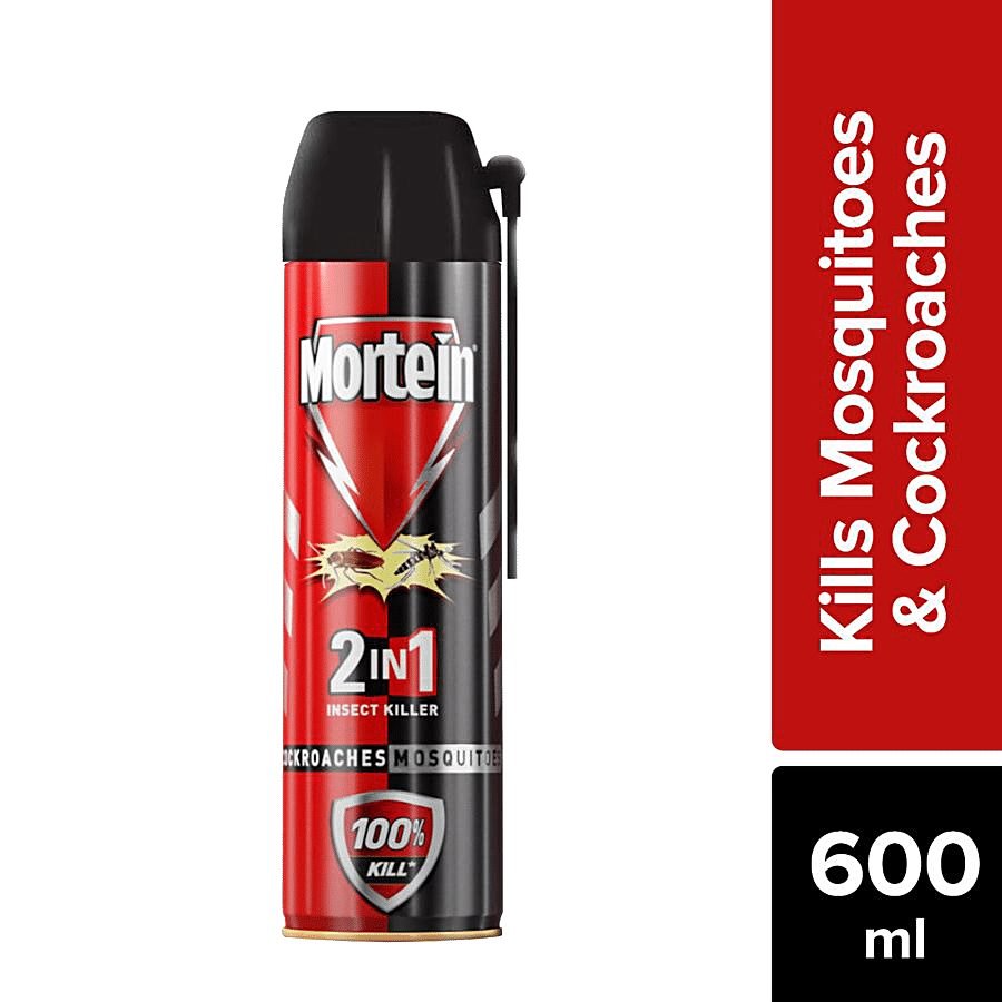 Mortein 2, In, 1 Mosquito & Cockroach Killer Spray, Lemon Fragrance, 600 Ml