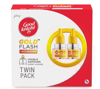 Good Knight Gold Flash Liquid Vapourizer, Mosquito Repellent Refill, Pack Of 2 (45Ml Each)
