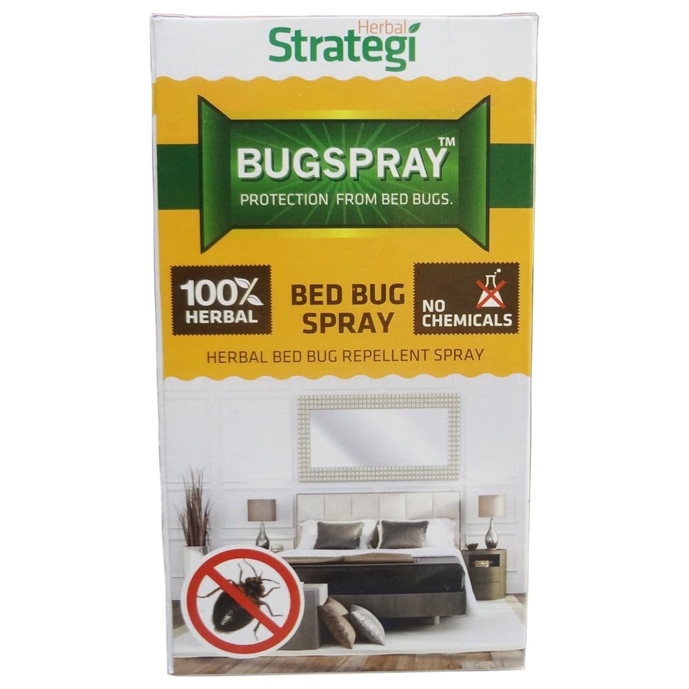 Herbal Strategi Bugspray Bed Bug Repellent Spray, Bed Bug Spray For Home, Baby, Safe, Pet, Friendly, 100% Herbal, 100Ml