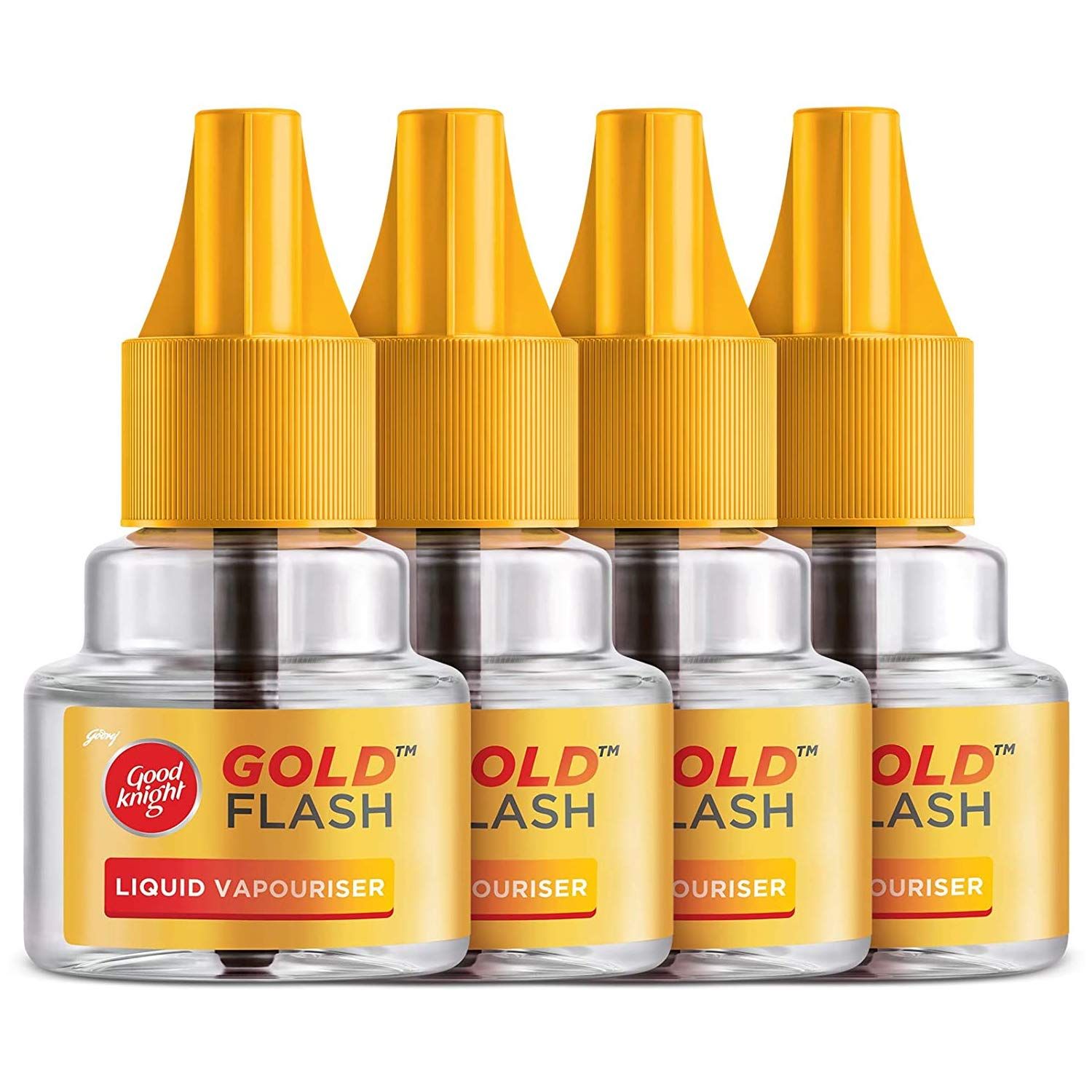 Good Knight Gold Flash Liquid Vapourizer, Mosquito Repellent Refill, Pack Of 4 (45Ml Each)