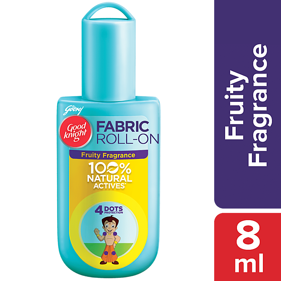 Good Knight Mosquito Repellent Fabric Roll On, 100% Natural Actives, Fruity, 8 Ml