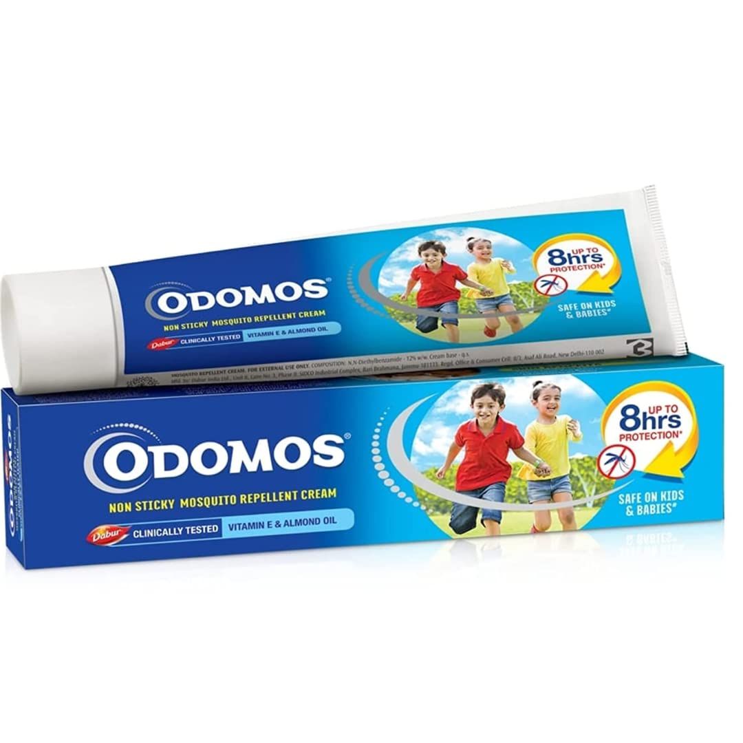 Dabur Odomos Non, Sticky Mosquito Repellent Cream With Vitamin E & Almond, 100G