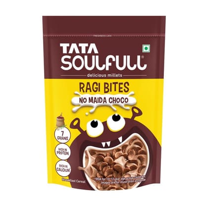 Tata Soulfull Ragi Bites No Maida Choco, Yummy Chocolatey, 170G, Delicious Millets, 7 Grains, High In Protein, Rich In Calcium, Breakfast Cereals