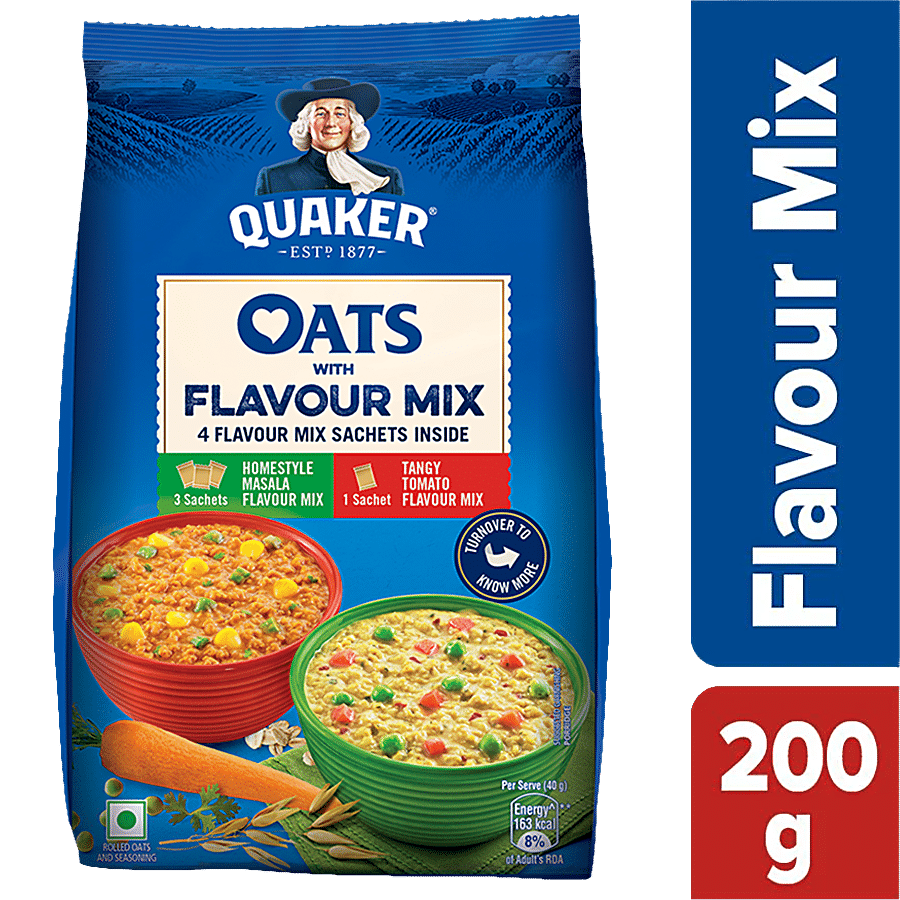 Quaker Oats Breakfast Cereals, With Flavour Mix, Nutritious, Rich Source Of Energy, 200 G