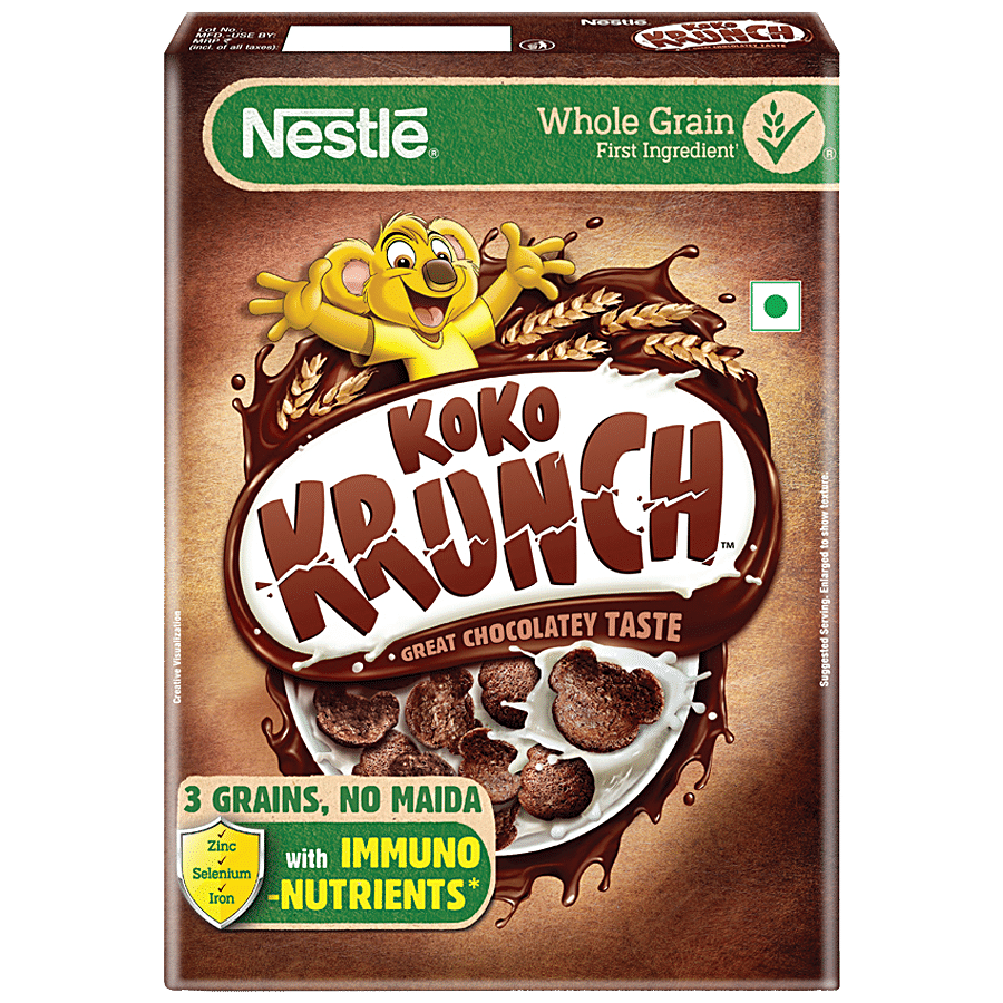 Nestle Koko Krunch Breakfast Cereal, Choco Flakes Made With Millet Jowar, 350 G