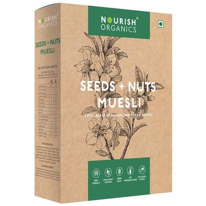 Nourish Organics Muesli, With Seeds & Nuts, Rich In Protein, Fibre & Omega 3, Sugar Free, 300 G