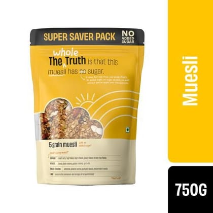 The Whole Truth Breakfast 5 Grain Muesli, No Added Sugar, 350 G