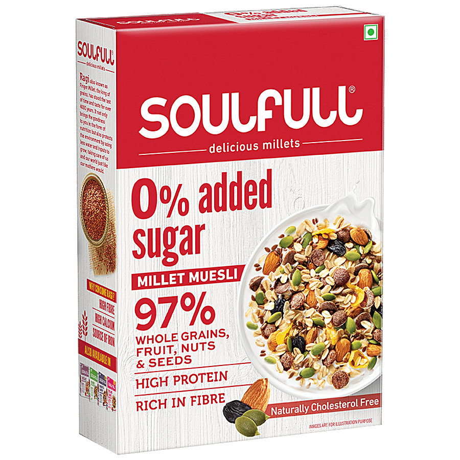 Tata Soulfull Millet Muesli, Whole Grains, Fruit, Nuts & Seeds, High In Protein, 0% Added Sugar, 400 G