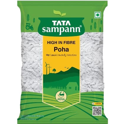 Tata Sampann High In Fibre White Thick Poha, 500G