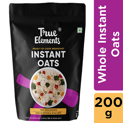 True Elements Whole Instant Oats, Gluten Free, High Protein & Fibre Breakfast, 200 G