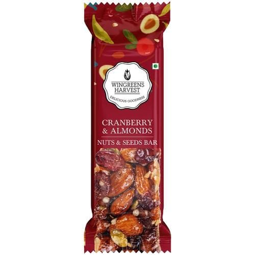 Wingreens Harvest Nuts & Seeds Bar, Cranberry Almond, 30 G