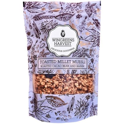 Wingreens Harvest Toasted Millet Muesli, Roasted Cacao Bean & Raisin, 250 G