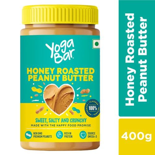 Yoga Bar Honey Roasted Peanut Butter, Sweet, Salty & Crunchy, Non, Gmo, High In Protein, 400 G