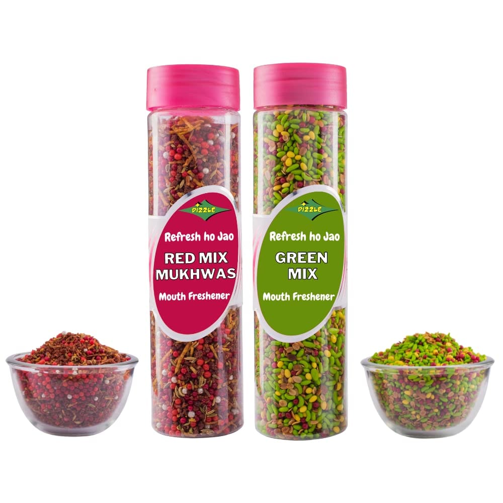 Dizzle Mouth Freshener Red Mix 210G & Green Mix 210G Pack Of 2