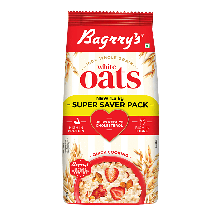 Bagrry's White Oats, Natural Whole Grain, 1.5Kg Pouch