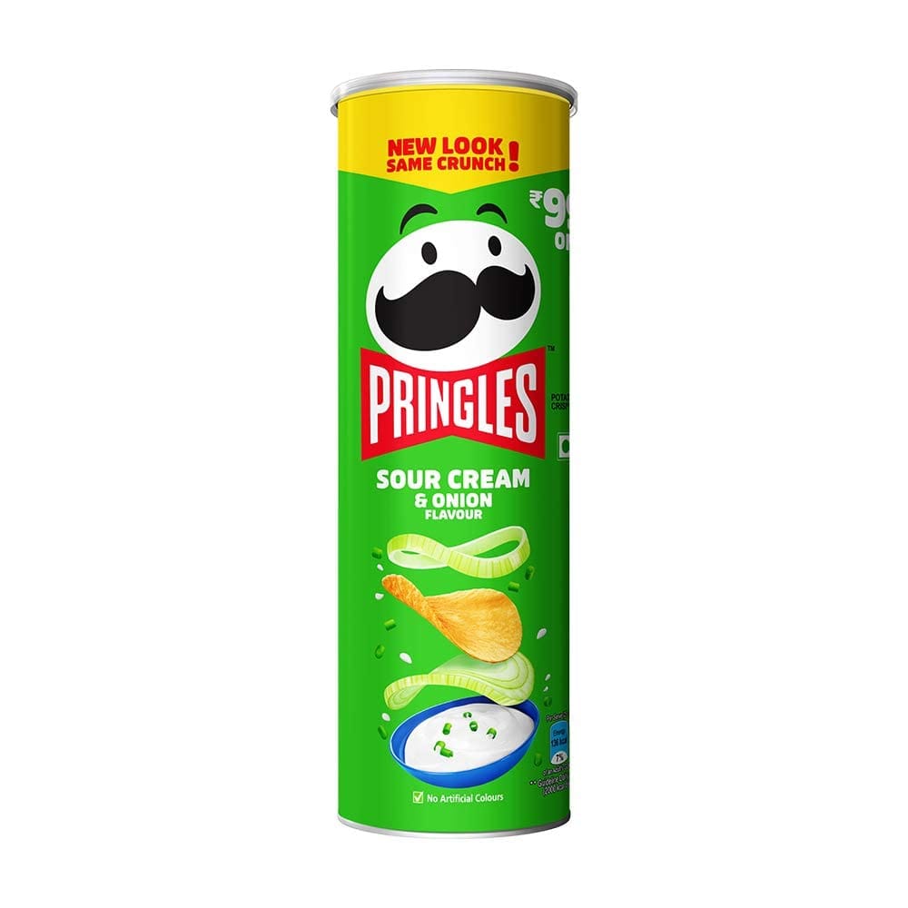 Kellogg's Pringles Sour Cream & Onion Jar, Potato Chip, 107 G