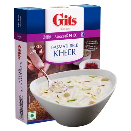 Gits Instant Rice Kheer Dessert Mix, Pure Veg, Indian Sweet And Dessert Ready Mix 100G