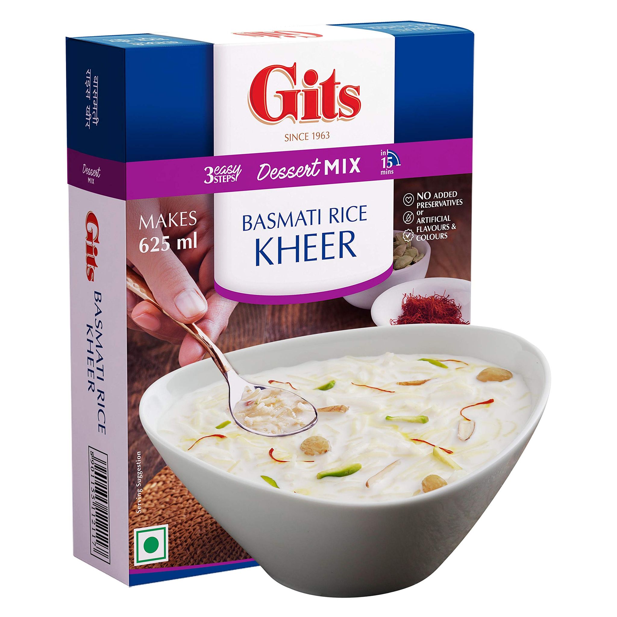 Gits Instant Rice Kheer Dessert Mix, Pure Veg, Indian Sweet And Dessert Ready Mix 100G