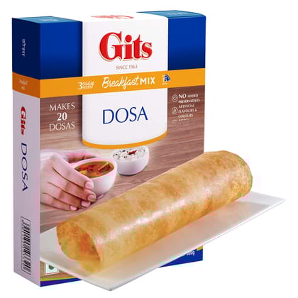 Gits Instant Rice Dosa Breakfast Mix, Makes 20 Per Pack, Pure Veg, South Indian Breakfast Mix, 500G