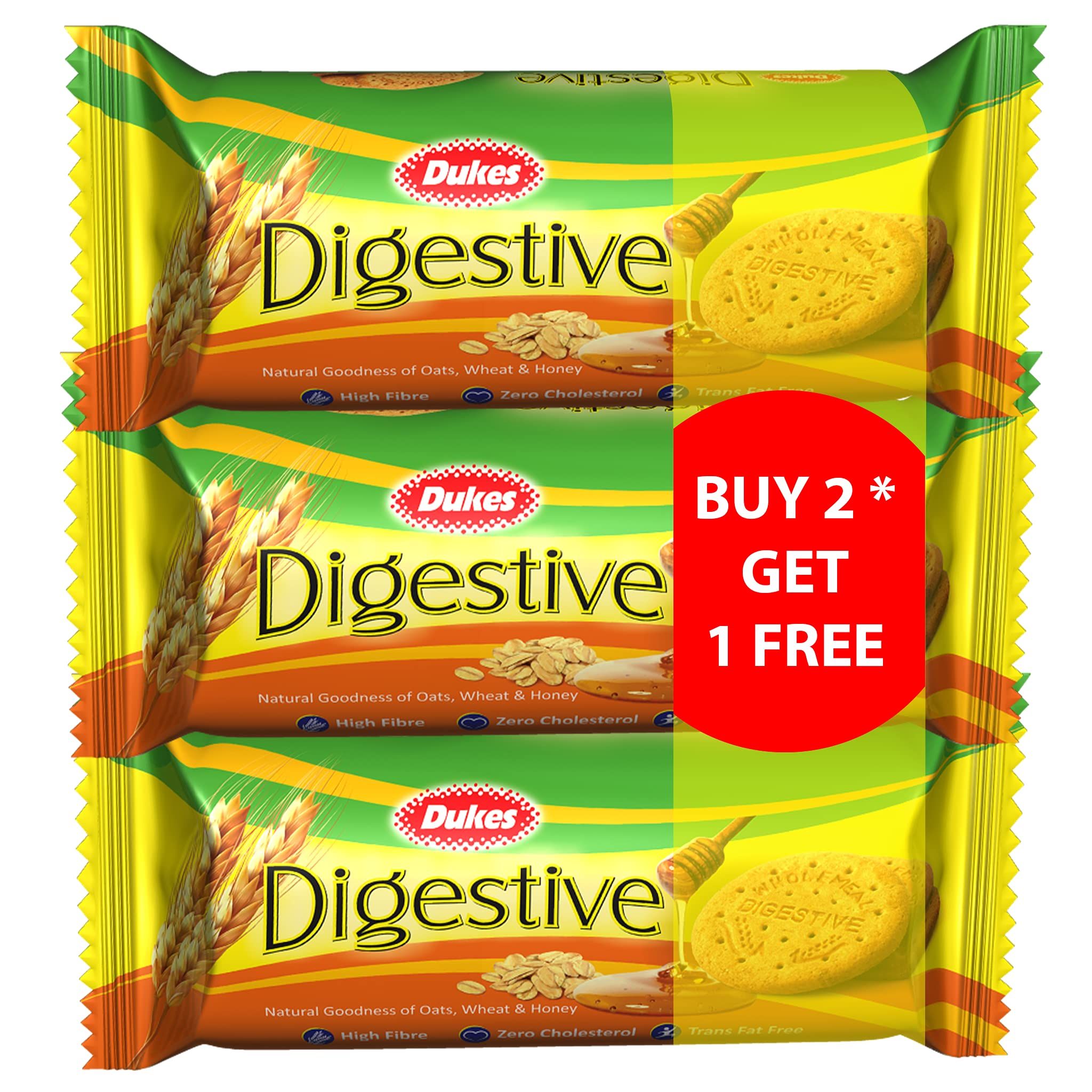 Dukes Digestive, Natural Goodness Of Oats, Wheat, And Honey (Buy 2 Get, 1 Free, 300G)