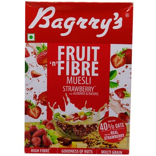 Bagrrys Bagrry`S Fruit N Fibre Strawberry Muesli, Goodness Of Real Str 500 G, 500 G