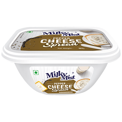Milky Mist Cheese Spread, Pepper, Rich In Protein, Calcium, Enhance Taste & Flavour, 200 G Cup